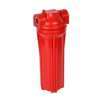 Фильтр магистральный для горячей воды (непрозрачный красный корпус 10) 3/4 без картриджа