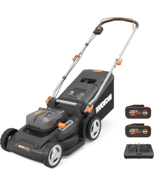 Газонокосилка аккумуляторная бесщеточная WORX WG745E, 41 см, 40В, 4Ач х2, ЗУ 2А х2, коробка